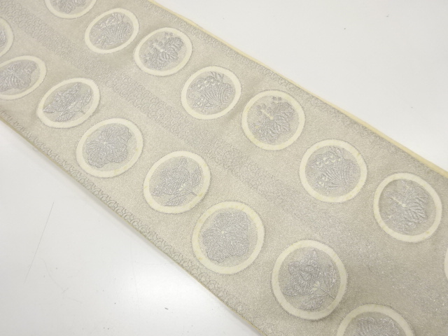 JAPANESE KIMONO / ANTIQUE FUKURO OBI / SILK / WOVEN BUTTERFLY